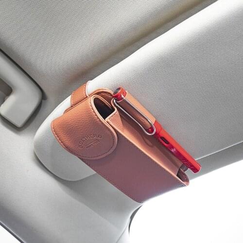 Automotive Sun Visor Point Pocket Organizer Sunglasses Glasses Pen Protection Case Gift for Friends Family