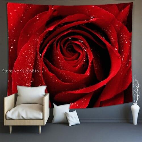 Flower Tapestry Rose Wall Hanging Tapestries Colorful Bedroom Wall Rug Couch Blanket 6 Size 3D Printed Customed Photo Bedspread