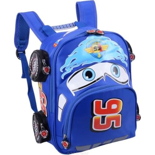 Disney Childrens Baby Boys Cartoon Bag Childrens McQueen Schoolbag Kindergarten Backpack Cool Boy 95 car Schoolbag