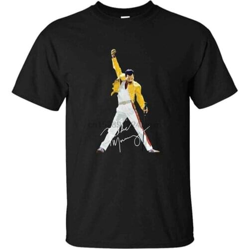 Queen Freddie Mercury T Shirt Freddie Yellow Jacket Signature MenS Tshirt S-5Xl Fitness Tee Shirt