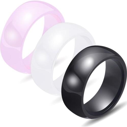 Smooth Pink/White/Black Ceramic Ring For Women Rings Simple Design Exquisite Wedding Engagement Rings