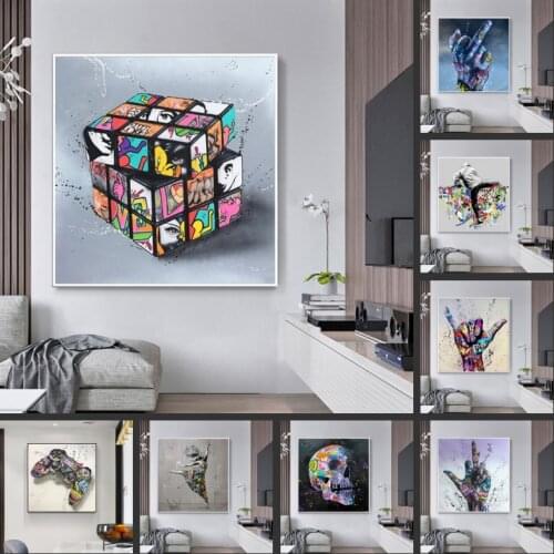Graffiti Art Game Handle Canvas Home Decoration Art Decoration HD Quality Kindergarten Kids Room Poster Canvas Painting
