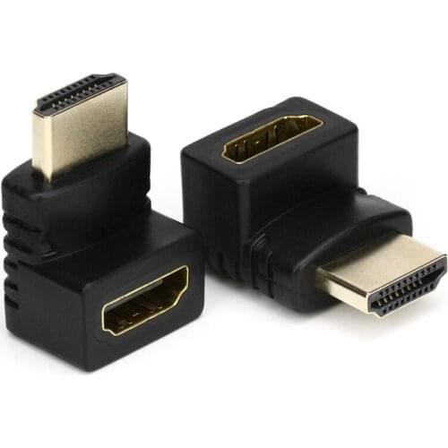 HD04 Wholesale HDMI-compatible Male to Female Right Angle Connector Adapter 90 Degree Extender 1080P HDTV 100pcs/lot