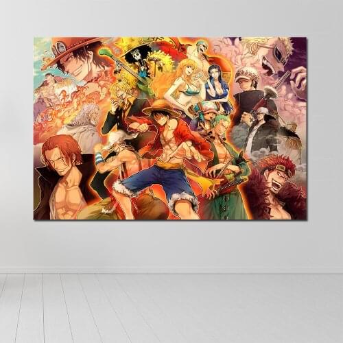 Canvas Pictures Wall Art Framework Home Decor 1 Piece/Pcs Anime One Piece Paintings Living Room HD Prints Monkey D Luffy Poster
