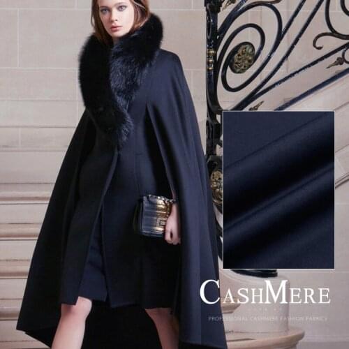 Quality 150CM Wide 830G/M Weight Double Faced Navy Blue Thick Cashmere Wool Autumn and Winter Overcoat Outwear Fabric J028