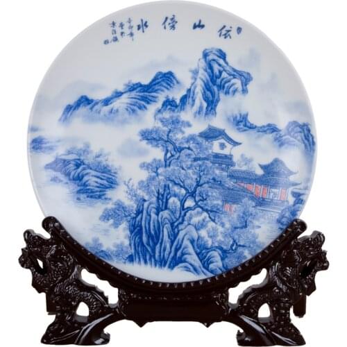 Ceramic Hanging Plate Decorative Plate Jingdezhen Ceramics 21 cm Plate Home Decoration Crafts