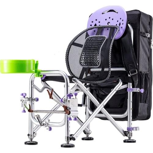 L67 Lightweight Aluminum Fishing Chair Super Stable Folding Camp/Fishing Chairs Adjustable Backrest with Rod Holder & Bait Cup