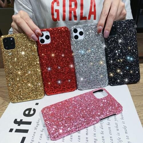 Hot Sale Luxury Sparkle Glitter Phone Case for iPhone 12 Shinning Diamond Girls Hard PC Cover for iPhone 11/6/7/8/XS/MAX/X/Plus