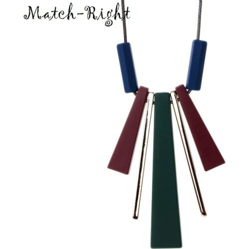 Match-Right Women Necklace Statement Long Necklaces & Pendants Wood Sweater Necklace For Women Jewelry YJZ-8006