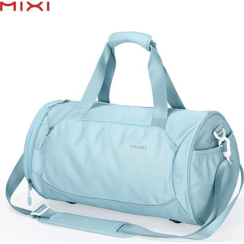 Mixi 16 Inch Women Gym Yoga Sports Bag Travel Duffle Handbag Men with Shoe Pocket High Quality