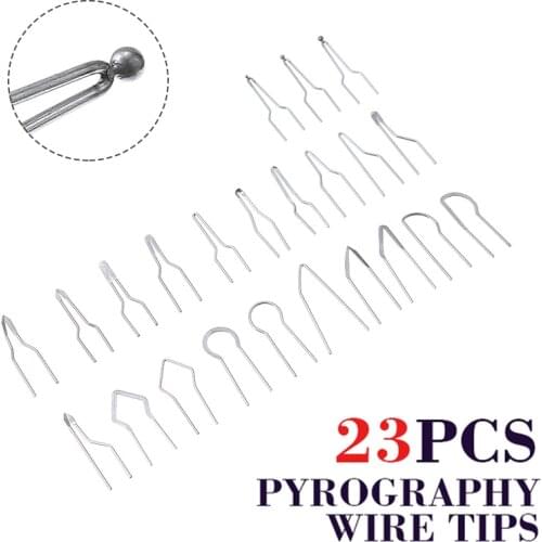 23pcs 1mm Pyrography Wire Tip Metal Alloy High Impedance Wood Burning Heating Wire Replacement Carving Pyrographic Accessories