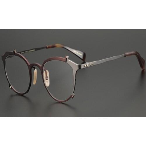 Pure Titanium Japanese Design Eyeglasses Retro Men Full Rim Optical Eyewear Frame Goggle Myopia Prescription Glasses for Women