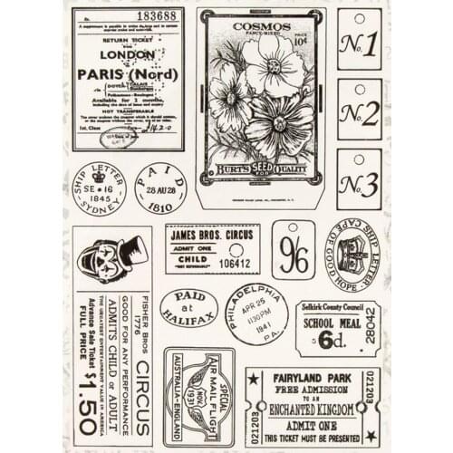 Postcard stamp Clear Stamp for Scrapbooking Transparent Silicone Rubber DIY Photo Album Decor 1024