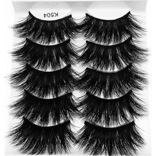 Thick Natural 3D Mink Faux Fake Lashes 5 Pairs Set With Laser Packing Reusable Handmade False Eyelashes Extensions 20 Sets/Lot