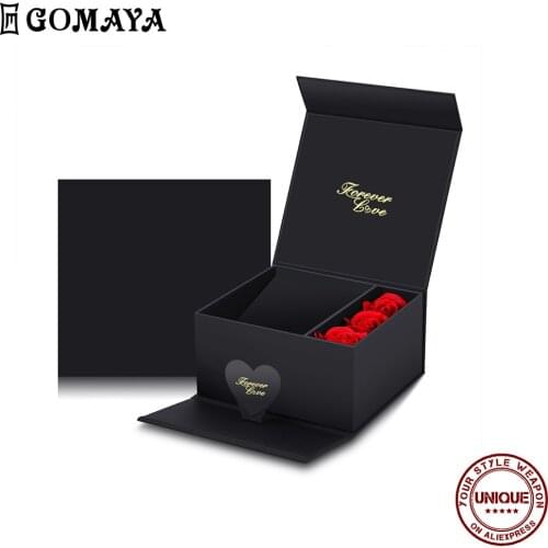 GOMAYA High-End Black Jewelry Boxes Small Gifts Storage Box Paper Jewelry Organizer Necklace Ring Display Beaded Earring Boxes