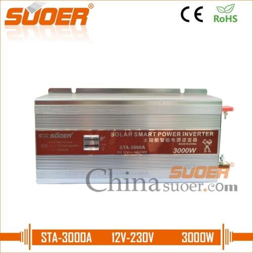 Suoer【 Modified Sine Wave Inverter 】 12V 220V Inverter Modified Sine Wave Off Grid Solar Power Inverter (STA-3000A)