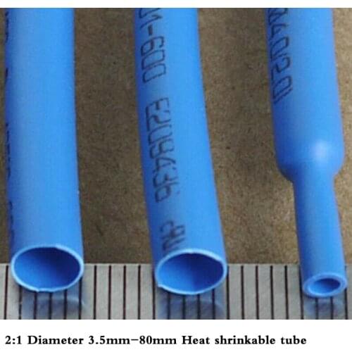 1-20Meters 2:1 Blue 3.5mm-80mm Diameter Heat Shrink Heatshrink Tubing Tube Sleeving Wrap Wire Insulation Sleeve