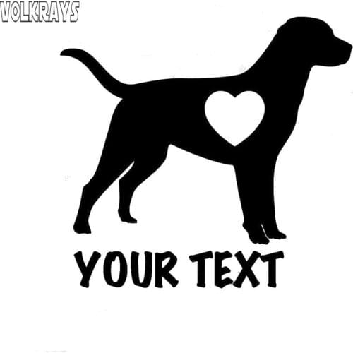 Volkrays Personality Car Sticker Labrador Retriever Dog Love Accessories Reflective Sunscreen Vinyl Decal Black/Sliver,11cm*12cm