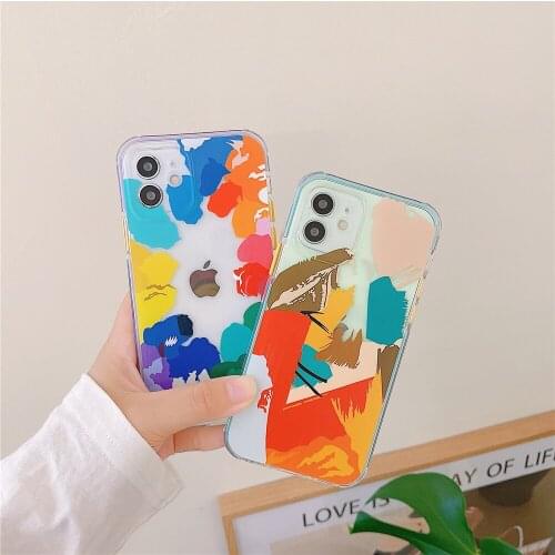 Colorful Art Graffiti Phone Case For iPhone 11 12 Pro Max 7 8 Plus 12 Mini X XR XS Max SE 2020 Soft Shockproof Clear Back Cover