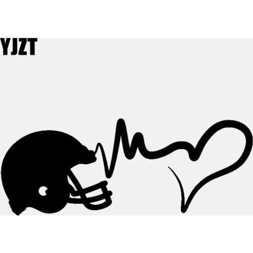 YJZT 13.7CM*5.2CM Art Vinyl Car Sticker Decal Football Heartbeat Heart Black/Silver C3-1706