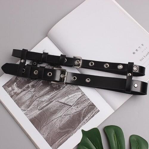 Detachable Double Belts Waiastband for Women Punk Stule Hollow Out Belt 2021 Luxury Genuine Leather Jean Pant Dress Cinture Belt