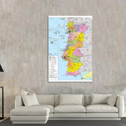 100*150cm The Portugal Political Transportation Map In French Wall Poster Non-woven Canvas Painting School Supplies Home Decor