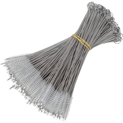 100pcs Stainless Steel Straw Boba Bubble Tea Cleaner Brush Steel Drinking Straw Cleaning Brushes