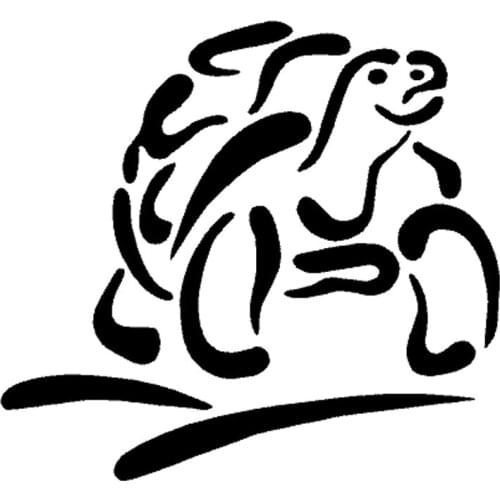 11.4cm*11.6cm Cartoon Turtle Car Styling Motorcycle Decor Stickers Black/Silver S3-5290