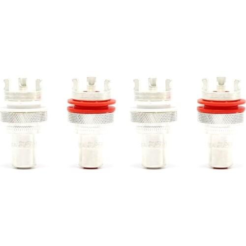 4pcs CMC805-2.5F-AG Brass Female RCA Connector Jack For Hifi Audio AMP Video TV CD Panel Mount Silver Plated