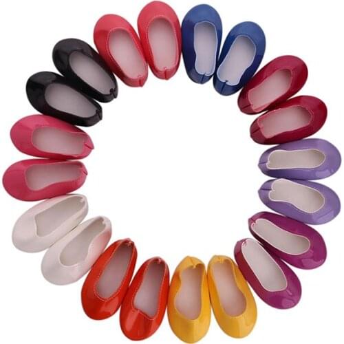 7Cm Doll Shoes Ten Colors Leather Shoes For 18 Inch American&43Cm Baby New Born Doll Child Christmas Gift For Our generation