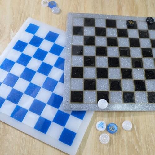 A0NF Crystal Epoxy Resin Mold International Chess Silicone Mould DIY Crafts Cast Mold