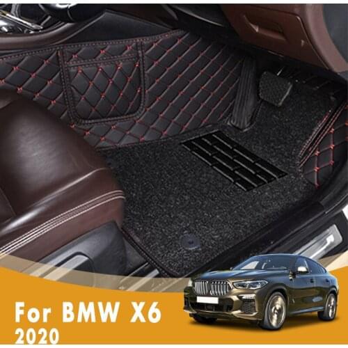 RHD Car Floor Mats For BMW X6 2020 Luxury Double Layer Wire Loop Foot Pads Car Interior Accessories Front And Rear Carpets Cover
