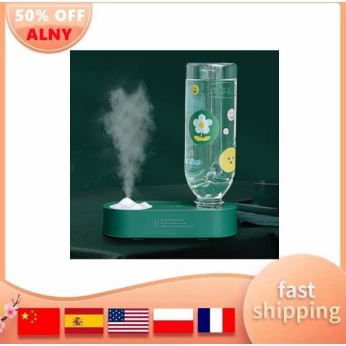USB Mute Air Humidifier Bottle w/ Night Light Portable Spray Humidifier Rechargeable Mist Maker