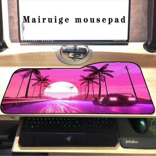 Car Night Scenery Palm Trees 330X730MM Large Gaming Mouse Pad Lock Edge Mouse Mat Laptop Computer Keyboard Pad Desk Pad for CSGO