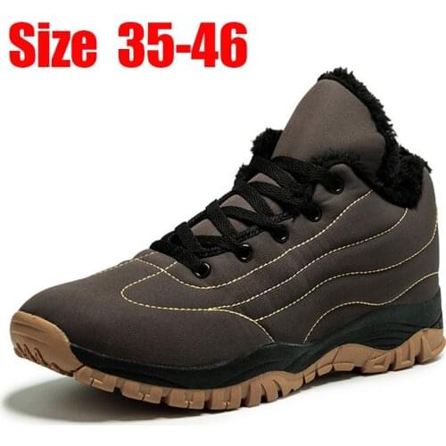BomKinta New Fashion Men Boots High Quality Waterproof Cotton Ankle Snow Boots Shoes Warm Fur Plush Lace Up Winter Shoes Men