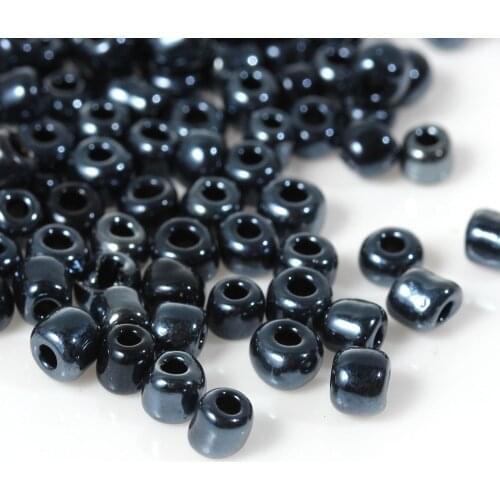 DoreenBeads Black AB Color Mini Cylinder Glass Beads for DIY Jewelry Necklaces Bracelets Gifts 4x3.5mm, Hole: 1mm, 65 Gram / Lot