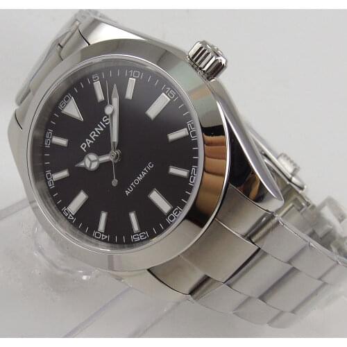 New Parnis 40mm Parnis Men Watch Mechanical Sapphire Crystal Stainless Steel Steel Miyota 8215 Mens Automatic Watch 2021 PA2107