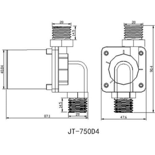 CPDD JT-750D Micro Submersible Water Booster Pump DC 12V/24V D4/D5 Solar Water Heater