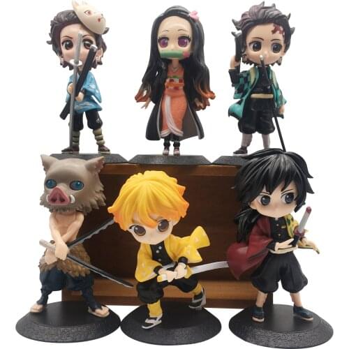 16cm Anime Demon Slayer Figure Kamado Nezuko Tanjirou Agatsuma Zenitsu Action Figures PVC Collection Model for Kids Toys Gifts