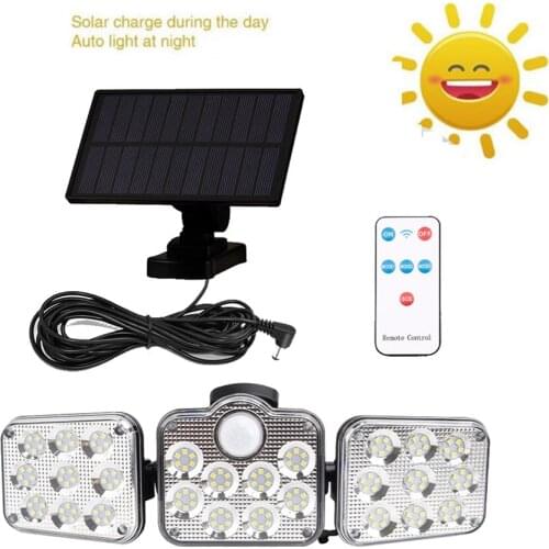 138 led seperable remote Solar Light Outdoor Solar Lamp Powered Sunlight Waterproof PIR Motion Sensor Street Garden Décor lighti
