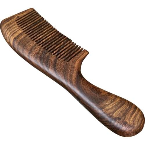 Unisex Sandalwood Comb Women Men Home Travel Wood Anti-static Fine-tooth Comb Wooden Handle Hair Care Tool
