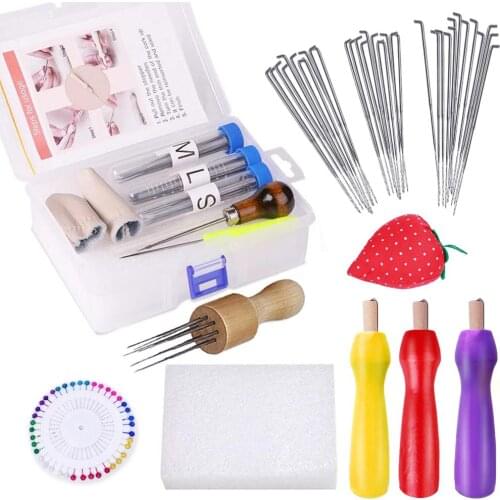 LMDZ 25 Colors Wool Roving Needle Felting Kit with Instruction Scissors and Other Tools for Wool Felting Needle Felting Kit