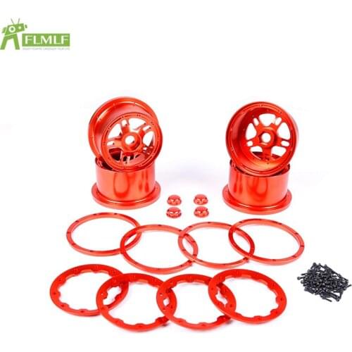 Alloy CNC Wheel Hub & Ring Kit with Wheels Nut Cap Fit for 1/5 HPI ROFUN BAHA ROVAN KM BAJA 5B Toys Racing Games PARTS
