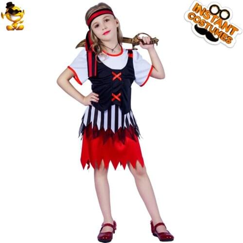 Little Girl Pirate Cosplay Costume Child Halloween Costume Party Fancy Dress Child Pirate Kids Cool Set