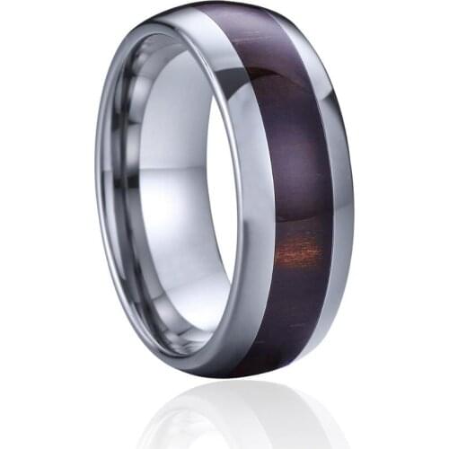 Mens ring Unique Alliance wedding band wood tungsten rings for men marriage anniversary gift carbide 8mm womens ring