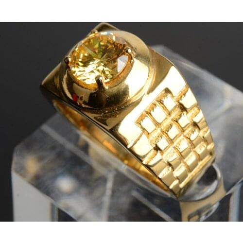 New Zircon Stainless Steel Titanium Ring For Men CZ Crystal Ring Band Jewelry