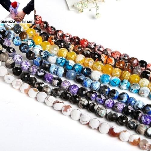 OMH Wholesale JD143 6 8 10 12mm Natural Jewelry DIY Making Bracelet Necklace Natural AAA Agate Loose Spacer Round String Beads