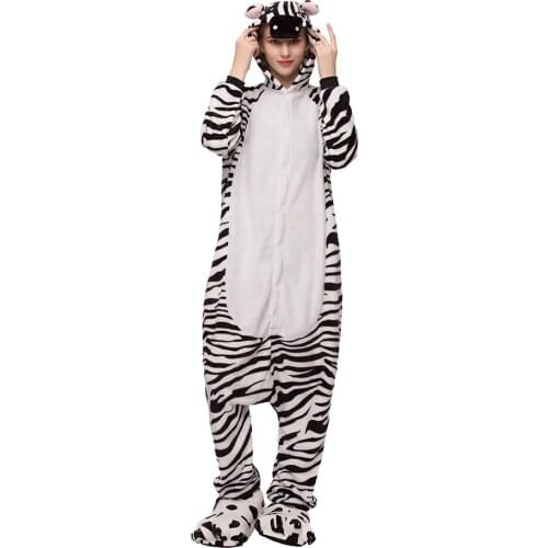 Adult Pajamas Onesie Women Pyjamas Pijama Zebra Onesies For Adults Winter Sleepwear Night Suits 2019