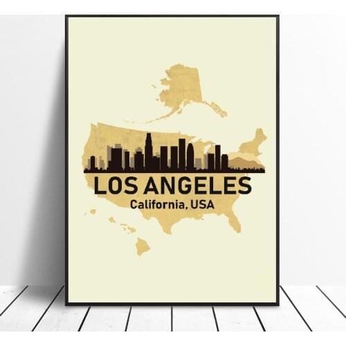 Los Angeles USA Art Print Poster Picture Wall Modern Minimalist Bedroom Living Room Decoration
