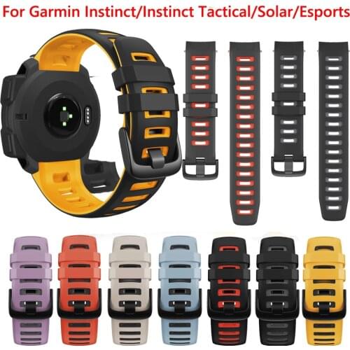 Silicone Sport WatchBand For Garmin Instinct/Instinct Tide/Esports/Solar/Tactical Replacement Watch Band Wristband Straps Correa